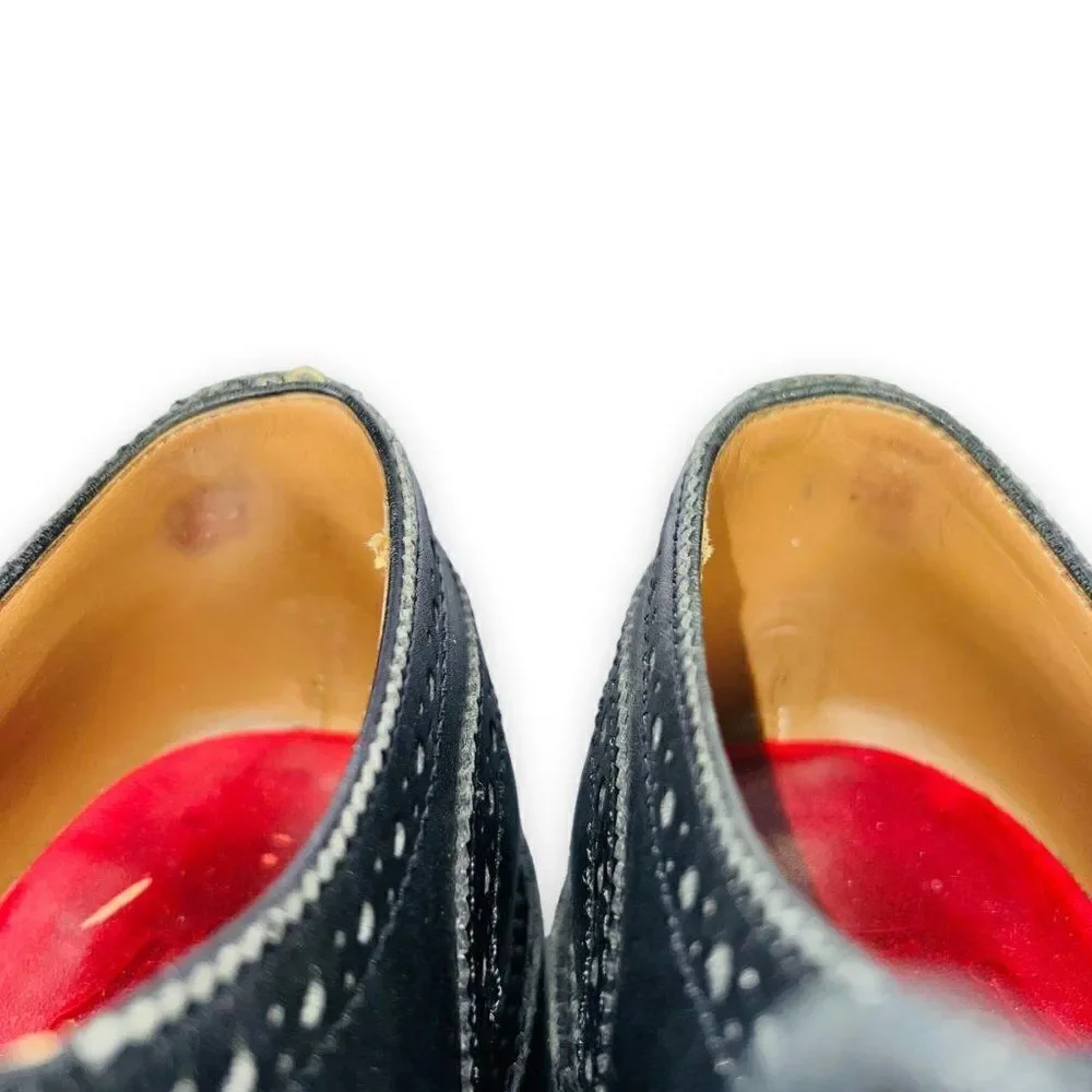 Grenson England Stanley Wingtip‎ Brogue Oxford Black Leather 5033 Men's US 9.5 G